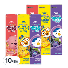 Pororo 低氟牙膏 水蜜桃香 + 香蕉香 + 葡萄香 組合, 50g, 10套