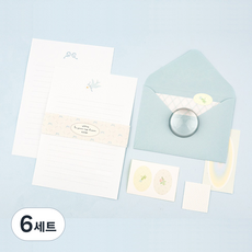대시앤도트 투 유 마이 디어 레터 편지지 4p + 봉투 2p 세트, 04 블루 버드, 6세트