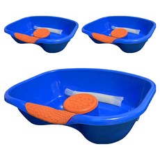 디어모모 노인 환자용 임산부 머리감기 샴푸 대야 세발기, 블루오렌지, 3개