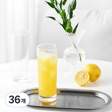 JIN GLASS 홈카페 커피 일자하이볼 M 230ml, 36개, 투명