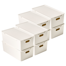 EASY&FREE 舒適生活收納盒, 白色, 8個