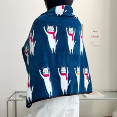 늘품 可愛動物絨毛超細纖維保暖冬季披肩膝蓋毯 BG4052