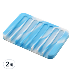 洗衣板肥皂收納盒, 2個, 天藍白