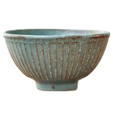美濃燒 十草飯碗 日本產 約12.3x6.5cm, 綠色, 1個