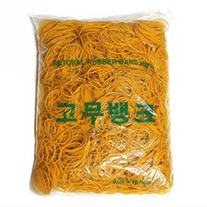 고무뱅크 고무밴드 1kg 70 x 1.3, 노란색, 1개