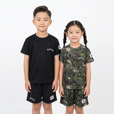 童款韓國軍服風字母短袖上下身套裝