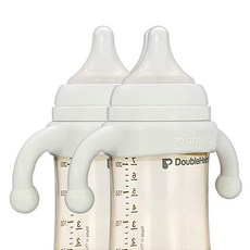 soonsooa Double Heart 2代 3代 Moyuum Spectra Yumi Lansinoh Mininor 相容矽膠奶瓶握把, 2個, 白色