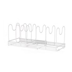 FAmILyLIFE 生活 碗盤鍋具伸縮置物架 附支架 7支 1025g, 正白色, 1個