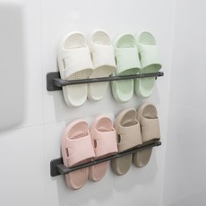 efactory Judy N 居家黏貼式浴室拖鞋多用途掛架 50cm, 2個, 灰色