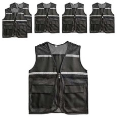 時尚感反光工作簡約網眼背心 黑色, 6個