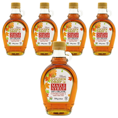 골든드롭 100% 유기농 캐나다 A등급 앰버리치 메이플 시럽, 189ml, 5개