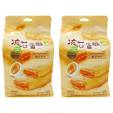 巧戀流芯蛋酥-鹹蛋黃味 2入-酥脆鹹香 獨立包裝 台灣熱銷, 140g, 2袋
