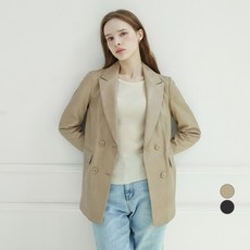 두낫플랜 여성용 더블 버튼 클래식 레더 자켓 KSJK230813