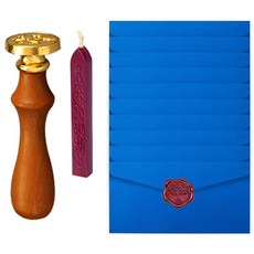 DADA 封蠟 + 印章 + 零用錢信封 10入組, 1套, 藍色