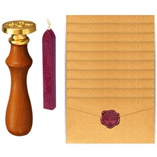DADA 封蠟 + 印章 + 零用錢信封 10入組, 1套, 金色