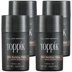 TOppiK 增髮纖維 12g, 深棕 DARK BROWN, 4瓶
