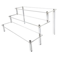 收納部屋 壓克力展示架 20cm 三層 透明色 公仔模型香水收納展示架, 1個