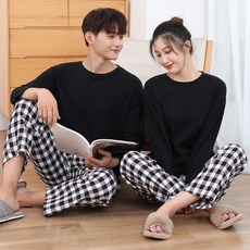TURNKEY 情侶款大尺碼格紋居家服上下套裝 GM-3301