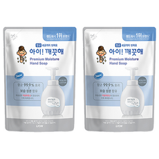 LION 獅王 趣淨 韓國原裝進口 頂級保濕泡泡洗手慕斯補充包 棉花香, 400ml, 2包