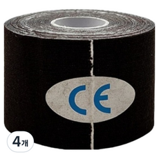 케이앤제이굿즈 편리 근육테이프 블랙 5cm x 5m, 4개, 1개입