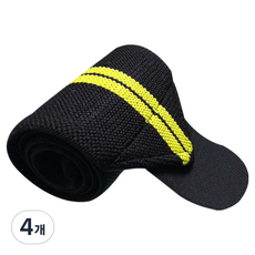 소요상회 초경량 고탄력 피트니스 스포츠 손목보호대 옐로우 2 스트라이프, 4개