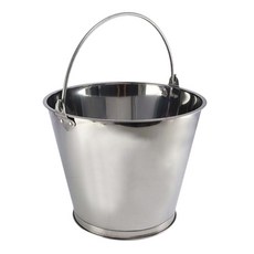 白鐵水桶 36cm 大容量清潔水桶 家用手提式不鏽鋼水桶, 1個, 白鐵