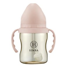 Simba 小獅王辛巴 蘊蜜鉑金PPSU寬口吸管把手防脹氣奶瓶 0歲以上, 栗粉, 200ml, 1個