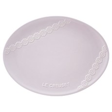 LE CREUSET 蕾絲花恬系列瓷器 橢圓盤 27cm, 1個, 柔粉紫