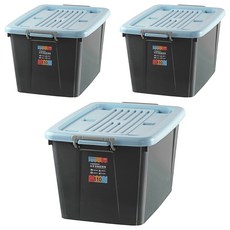 KEYWAY 聯府 BF-1101 百富滑輪整理箱 110L, 藍灰色, 3個