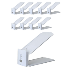 MONACO OLIVE 3段式可調雙層收納鞋架, 白色, 10入