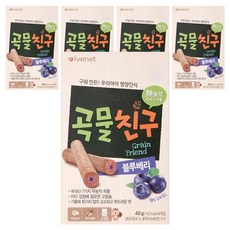 아이배냇 곡물친구 과자, 블루베리, 40g, 5개