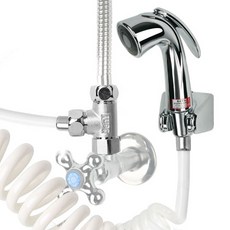 YNET T型連接器+馬桶噴水器+彈簧軟管組 2.5M, 1套