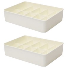 Oliveat 高級分格整理盒 10格, 2個, 白色