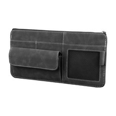 一七八國際 汽車遮陽板收納袋 麂皮, 1個, 深灰色