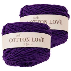CheongsongTteugaesil Cotton Love 36股編織線, 35 深紫色, 2個