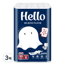 Hello Tissue Clean Deco 加長型天然紙漿2層衛生紙, 3個, 30入