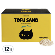 퍼키퍼키 가는입자 고양이 두부모래, 7L, 12개, 오리지날(밀크향)