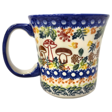 VENA 波蘭陶 馬克杯 400ml 手工繪製, 深藍色 + 奶油色, 1個