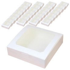 透明窗正方形一鍵式盒 18cm, 混色, 30個