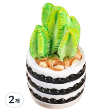 Black Tree 多肉植物花盆迷你公仔 B款, 2個