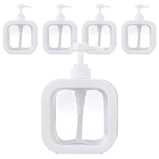 코어무역 투명 사각 대용량 디스펜서 일반형 500ml, 화이트, 5개