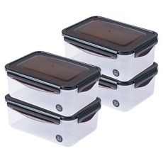 Nanu Dam 經典食品儲存密封容器低型2000ml, 4個, 單品