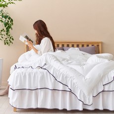 Ryugeumsuk 線條荷葉邊薄被寢具組
