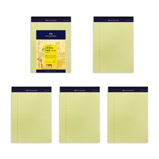 스탠다드 리갈패드 B5, YELLOW, 50매, 5개