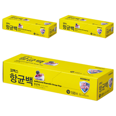 코멕스 항균 비닐백 대 30 x 45cm, 단일사이즈, 100개, 3개