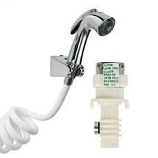 YNET 直通型水龍頭轉接器+連接環+彈簧軟管 2.5M 白色, 1套