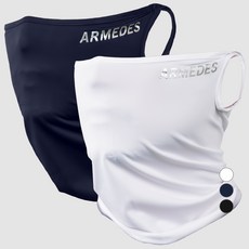 ARMEDES 防紫外線 四季 功能性 耳掛式 運動口罩 AR-21, 海軍藍 + 白色