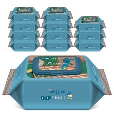 페넬로페 바이탈 플러스 스트롬볼리 저자극 아기물티슈 휴대캡형, 65g, 20매, 12개