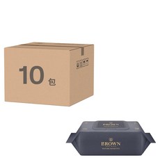 BROWN 壓紋嬰兒濕紙巾 敏感肌適用, 70張, 10包