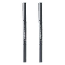 The Saem 得鮮 自然柔順持色眉筆 眉筆眉刷二合一 三角形筆芯 柔軟質地, 04 黑灰色, 2支